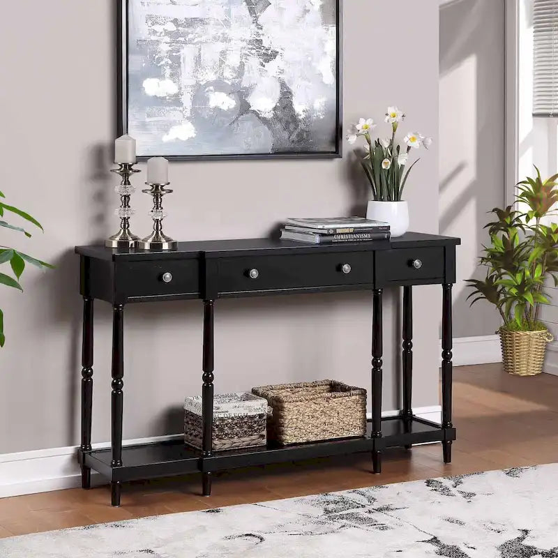 Convenience Concepts Cheyenne Tavolo Console a 3 Cassetti con Ripiano