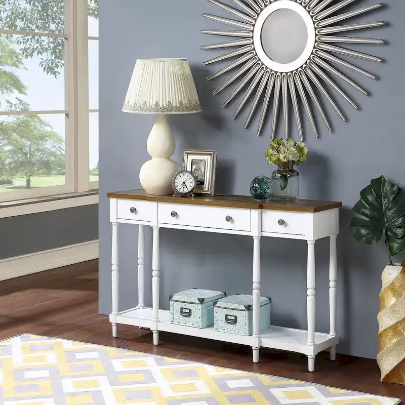Convenience Concepts Cheyenne Tavolo Console a 3 Cassetti con Ripiano
