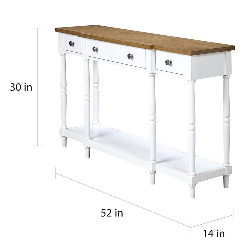 Convenience Concepts Cheyenne Tavolo Console a 3 Cassetti con Ripiano