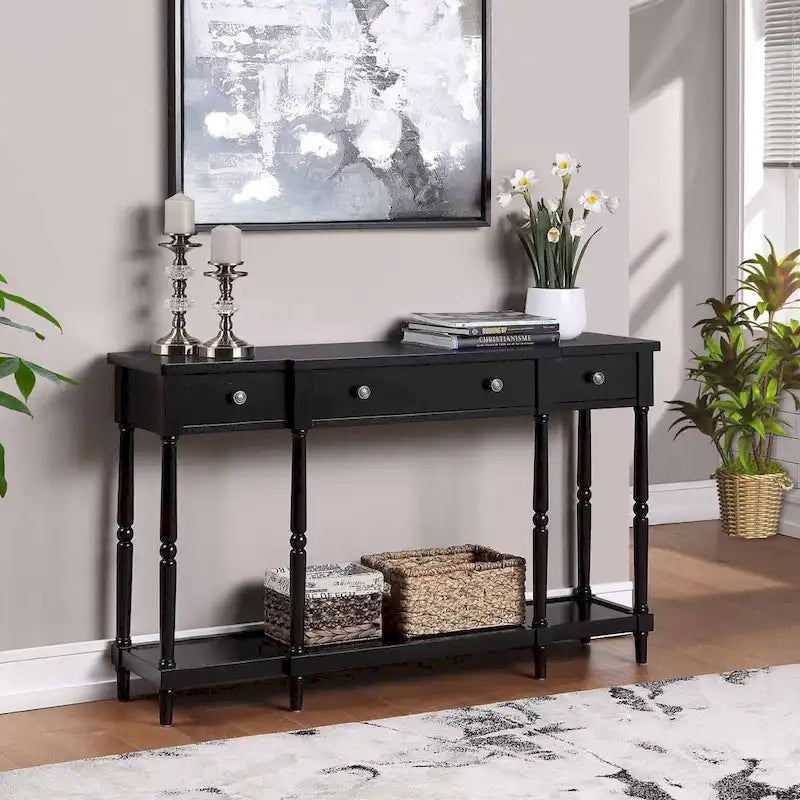 Convenience Concepts Cheyenne Tavolo Console a 3 Cassetti con Ripiano