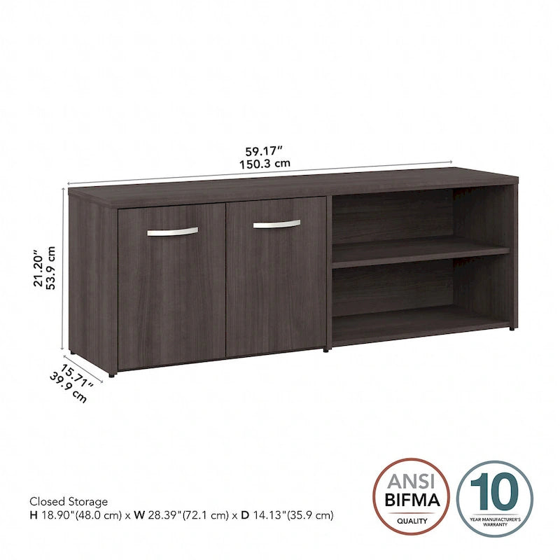 Hybrid Low Storage Cabinet with Doors by Bush Business Furniture