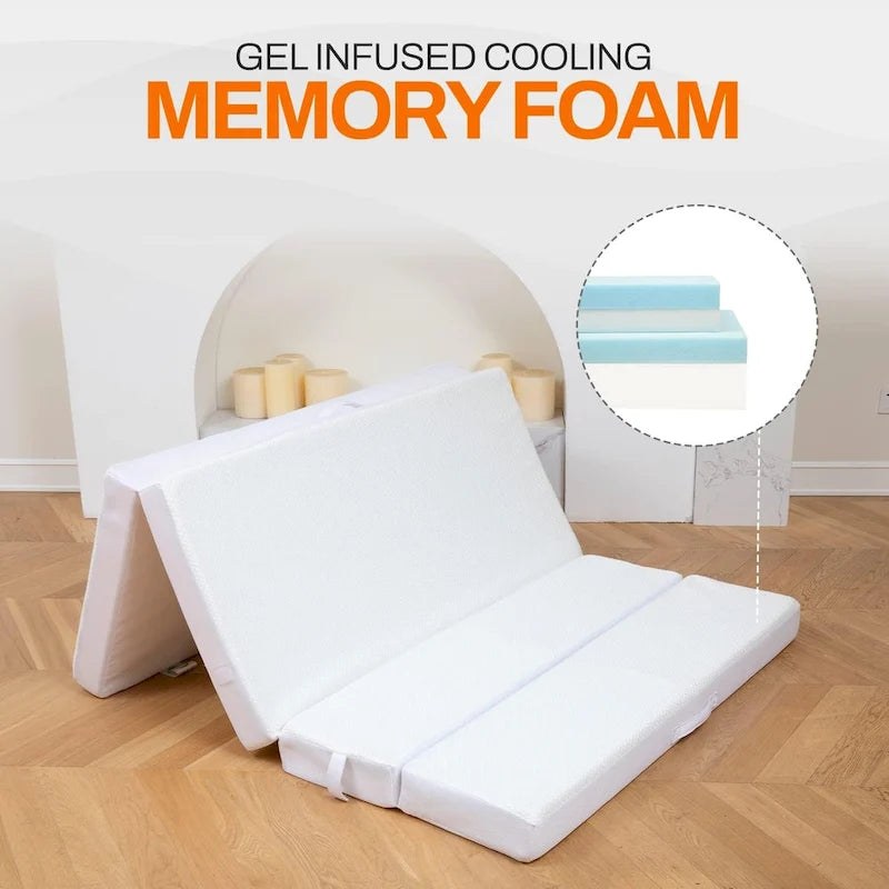 Cheer Collection 4 Folding Sofa Bed with 1 Gel Infused Memory Foam