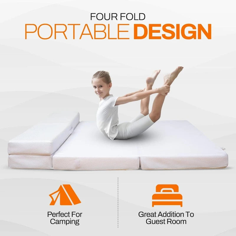 Cheer Collection 4 Folding Sofa Bed with 1 Gel Infused Memory Foam