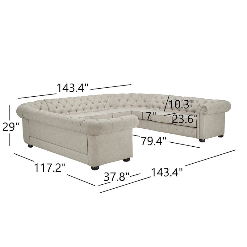Knightsbridge Chesterfield 11-Seat Sectional by iNSPIRE Q Artisan