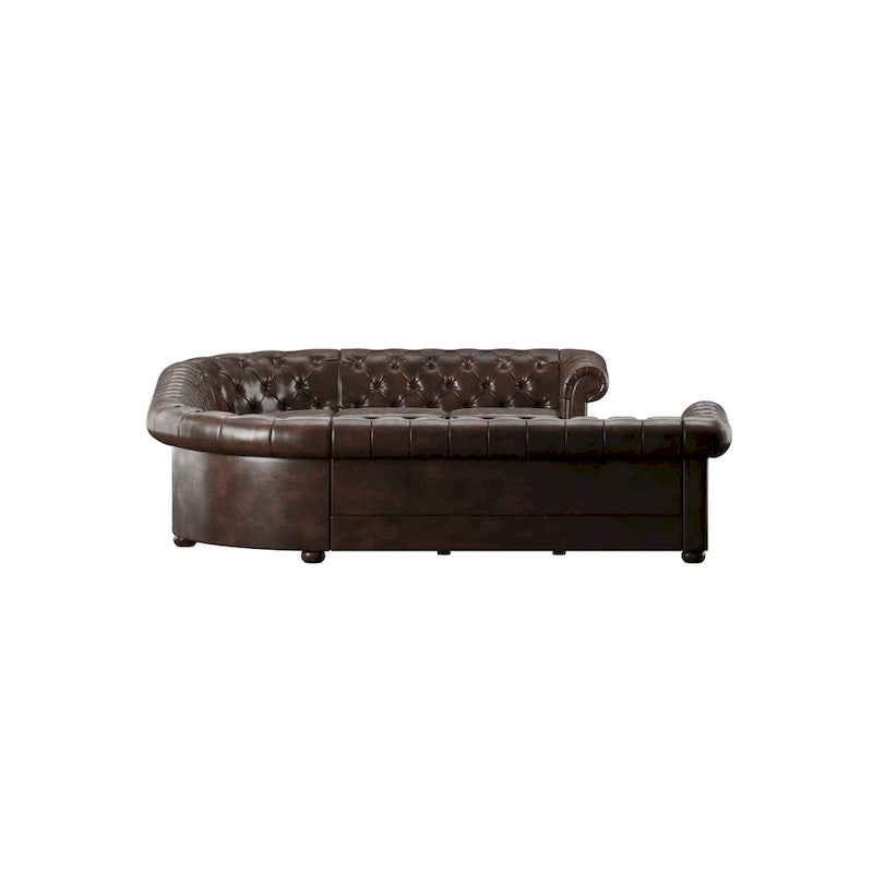 Divano componibile a U Chesterfield con braccioli a voluta e trapuntatura Knightsbridge di iNSPIRE Q Artisan
