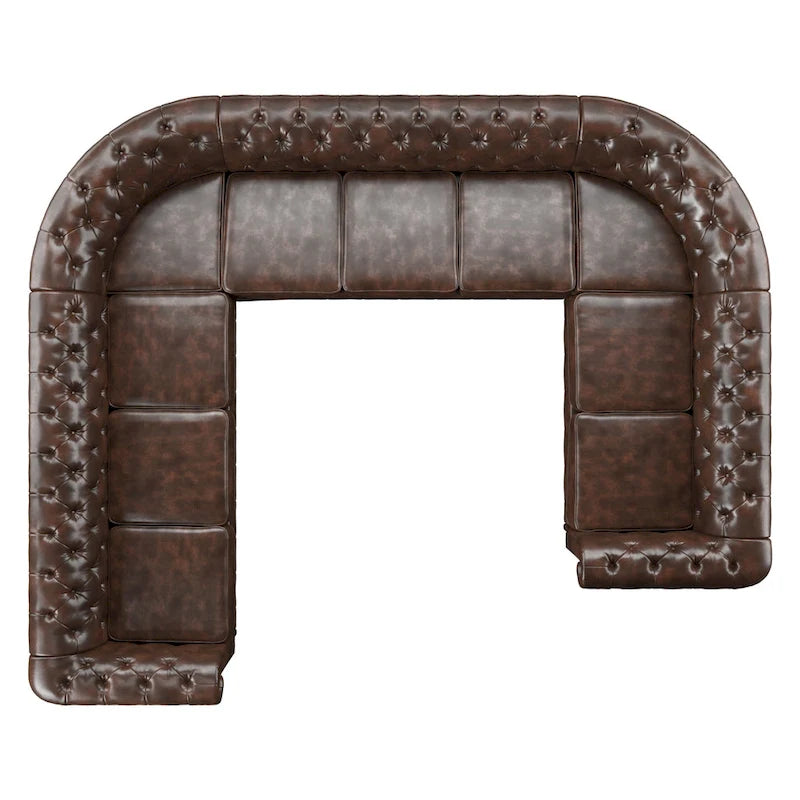 Divano componibile a U Chesterfield con braccioli a voluta e trapuntatura Knightsbridge di iNSPIRE Q Artisan