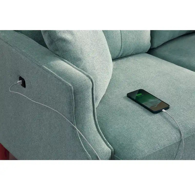 Loveseat With Waterproof Fabric,USB Charge
