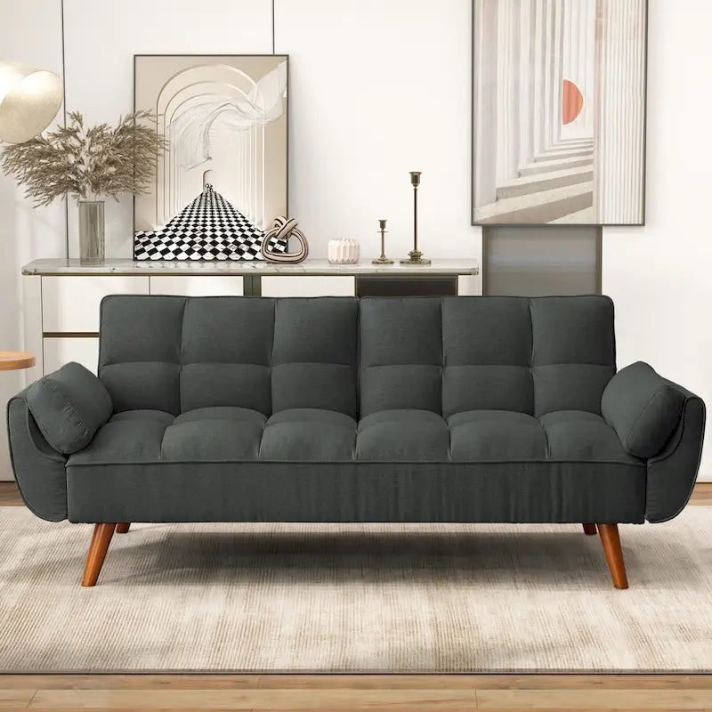 Divano letto futon da 191,5 cm (75,39 pollici), divano letto imbottito convertibile con schienale trapuntato sdoppiato reclinabile