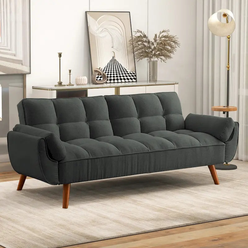 Divano letto futon da 191,5 cm (75,39 pollici), divano letto imbottito convertibile con schienale trapuntato sdoppiato reclinabile
