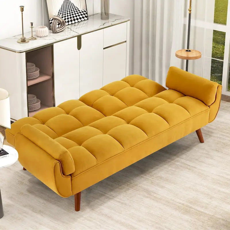 Divano letto futon da 191,5 cm (75,39 pollici), divano letto imbottito convertibile con schienale trapuntato sdoppiato reclinabile