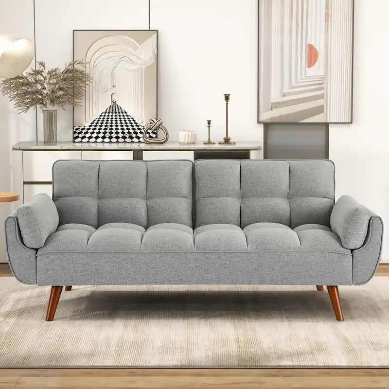 Divano letto futon da 191,5 cm (75,39 pollici), divano letto imbottito convertibile con schienale trapuntato sdoppiato reclinabile