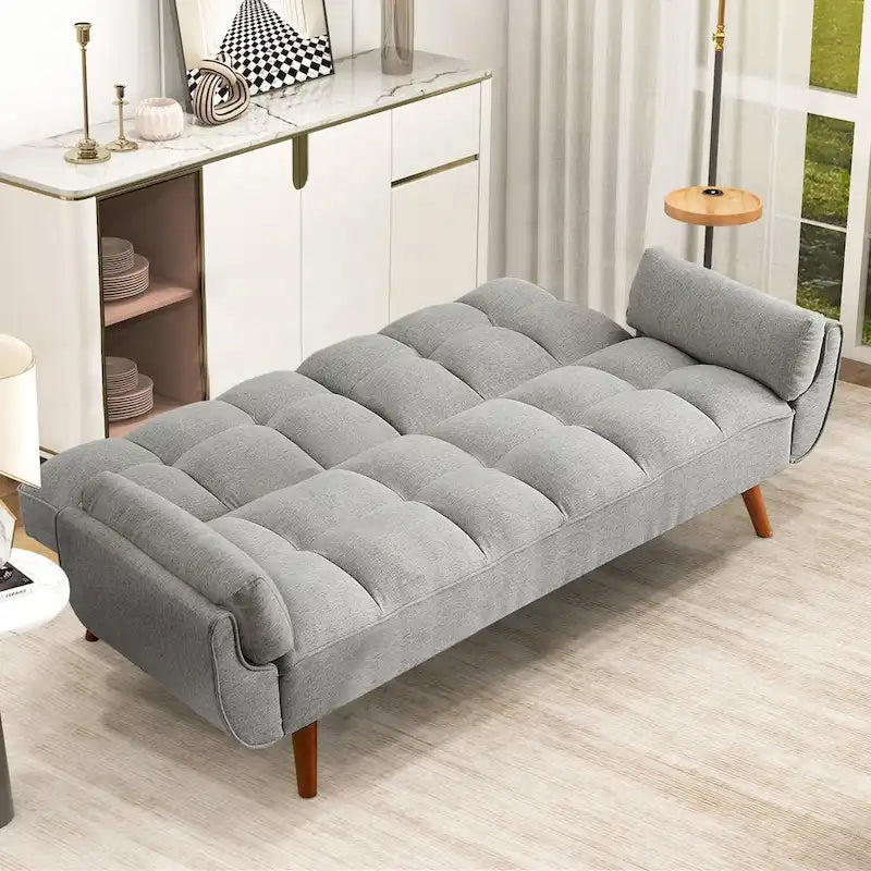 Divano letto futon da 191,5 cm (75,39 pollici), divano letto imbottito convertibile con schienale trapuntato sdoppiato reclinabile