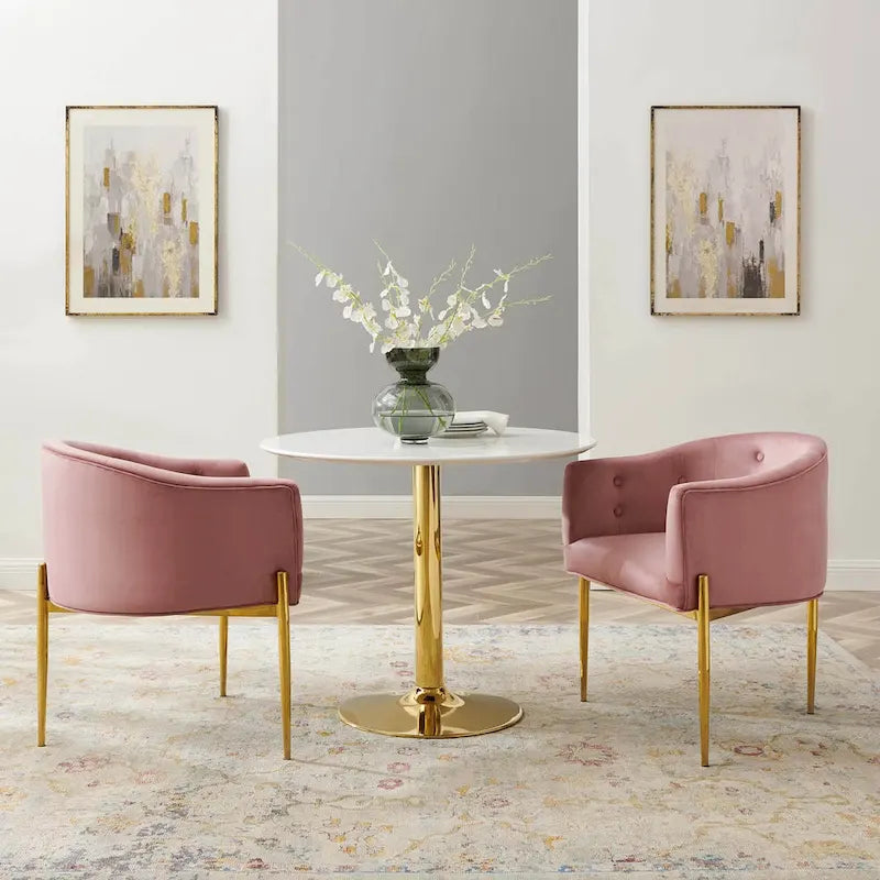 Savour Sedie Accentate in Velluto Tufted Performance - Set da 2