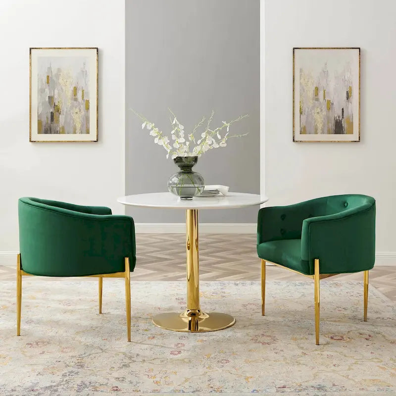 Savour Sedie Accentate in Velluto Tufted Performance - Set da 2