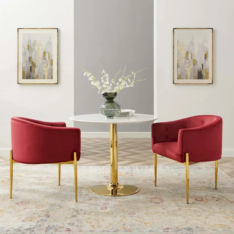 Savour Sedie Accentate in Velluto Tufted Performance - Set da 2