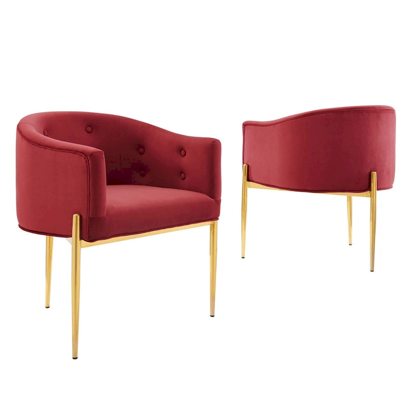 Savour Sedie Accentate in Velluto Tufted Performance - Set da 2