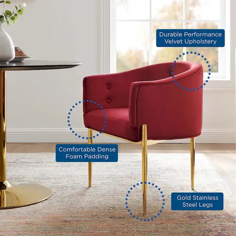 Savour Sedie Accentate in Velluto Tufted Performance - Set da 2