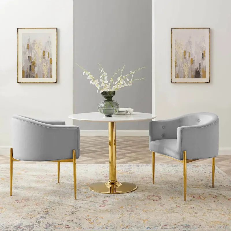 Savour Sedie Accentate in Velluto Tufted Performance - Set da 2