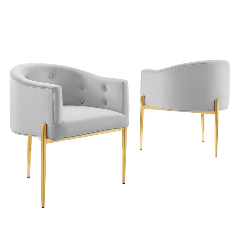 Savour Sedie Accentate in Velluto Tufted Performance - Set da 2