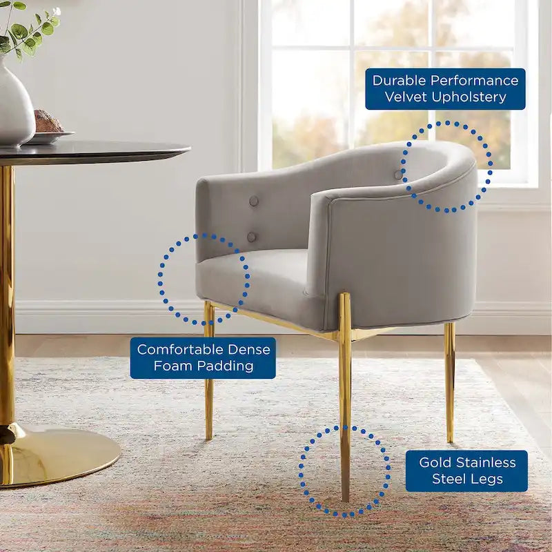 Savour Sedie Accentate in Velluto Tufted Performance - Set da 2
