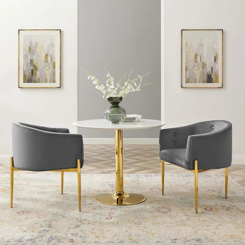 Savour Sedie Accentate in Velluto Tufted Performance - Set da 2