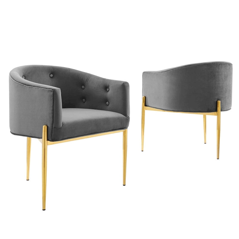 Savour Sedie Accentate in Velluto Tufted Performance - Set da 2