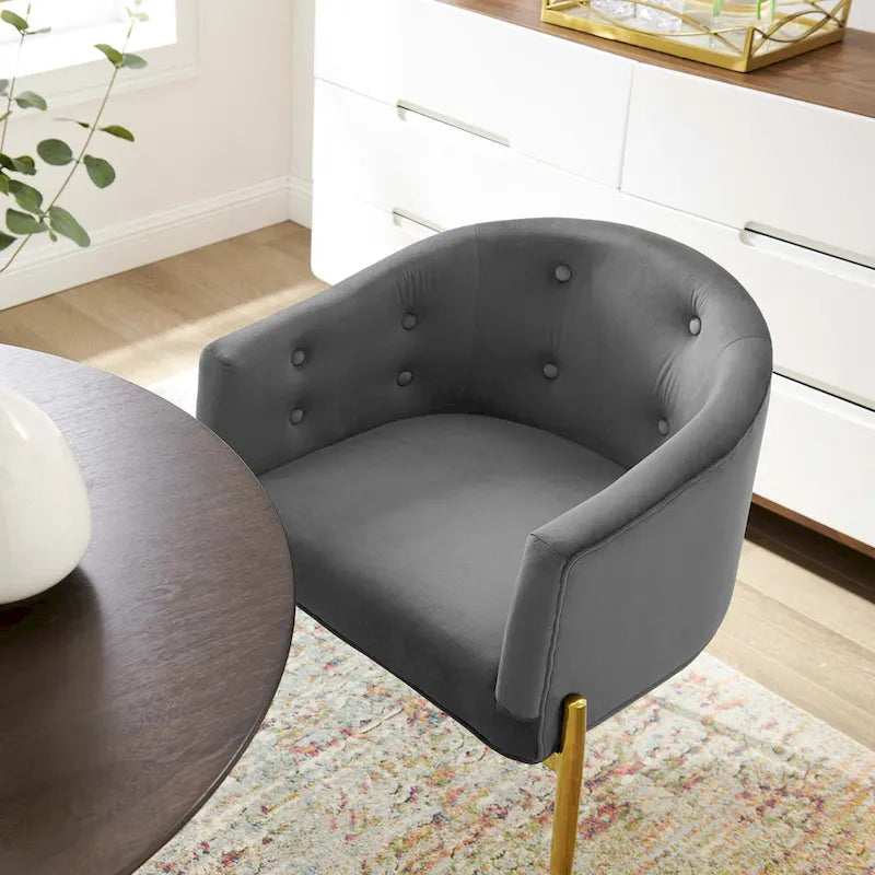 Savour Sedie Accentate in Velluto Tufted Performance - Set da 2