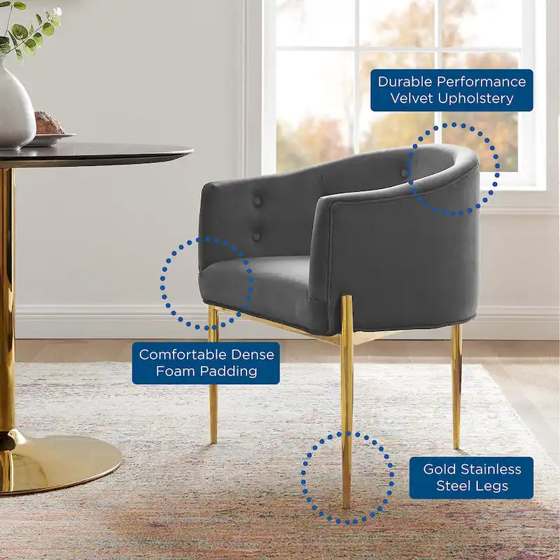 Savour Sedie Accentate in Velluto Tufted Performance - Set da 2