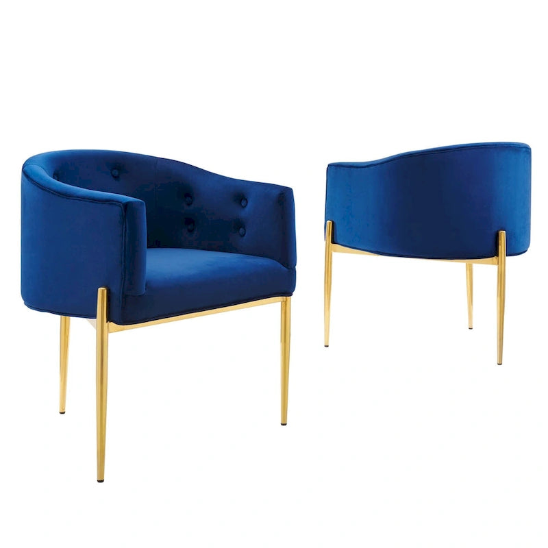 Savour Sedie Accentate in Velluto Tufted Performance - Set da 2
