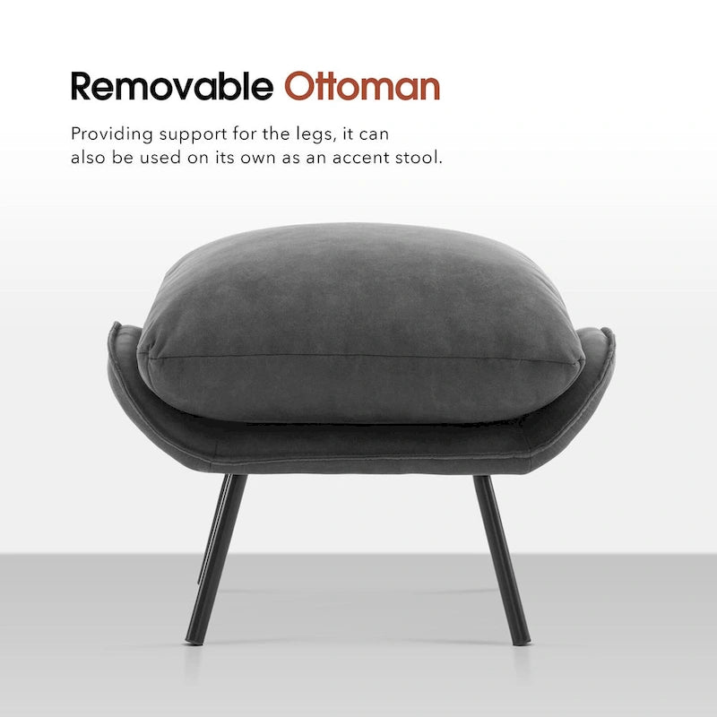 MCombo Accent Chair with Ottoman, Leathaire Fabric LW951
