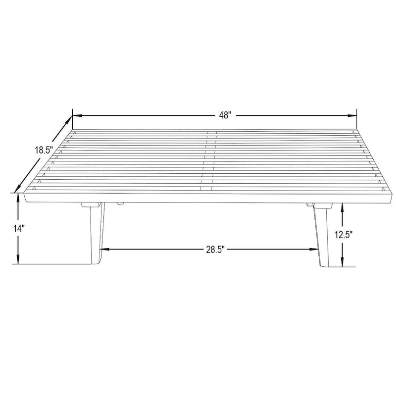 Panca da Ingresso Rettangolare da 48 pollici in Legno Naturale Design a Doghe Moderno per Soggiorno Casa e Ufficio