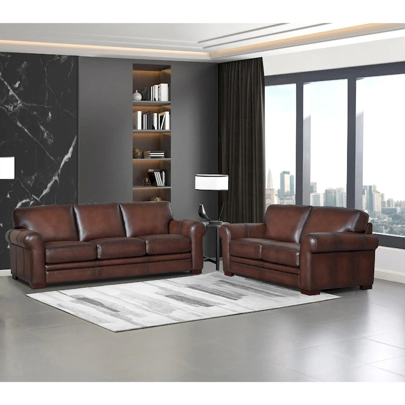 Set Divani in Pelle Fiore Ideline Brookfield, Divano a Tre Posti e Divano a Due Posti
