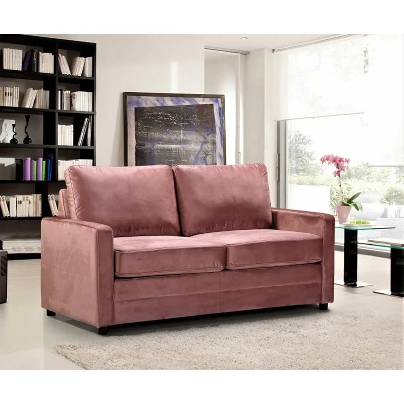 US Pride Furniture Knightsville Divano Letto 70 pollici in Velluto con Braccioli Quadrati