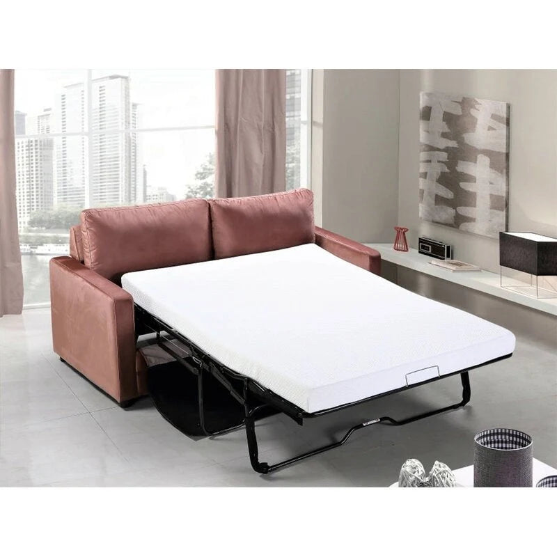 US Pride Furniture Knightsville Divano Letto 70 pollici in Velluto con Braccioli Quadrati