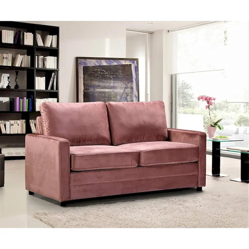US Pride Furniture Knightsville Divano Letto 70 pollici in Velluto con Braccioli Quadrati