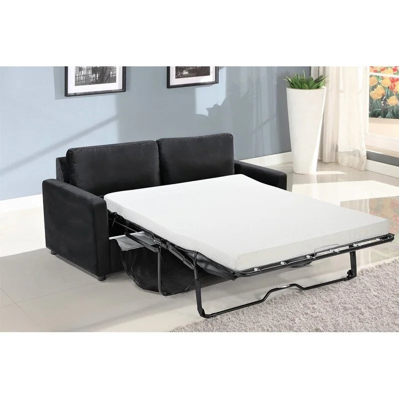 US Pride Furniture Knightsville Divano Letto 70 pollici in Velluto con Braccioli Quadrati