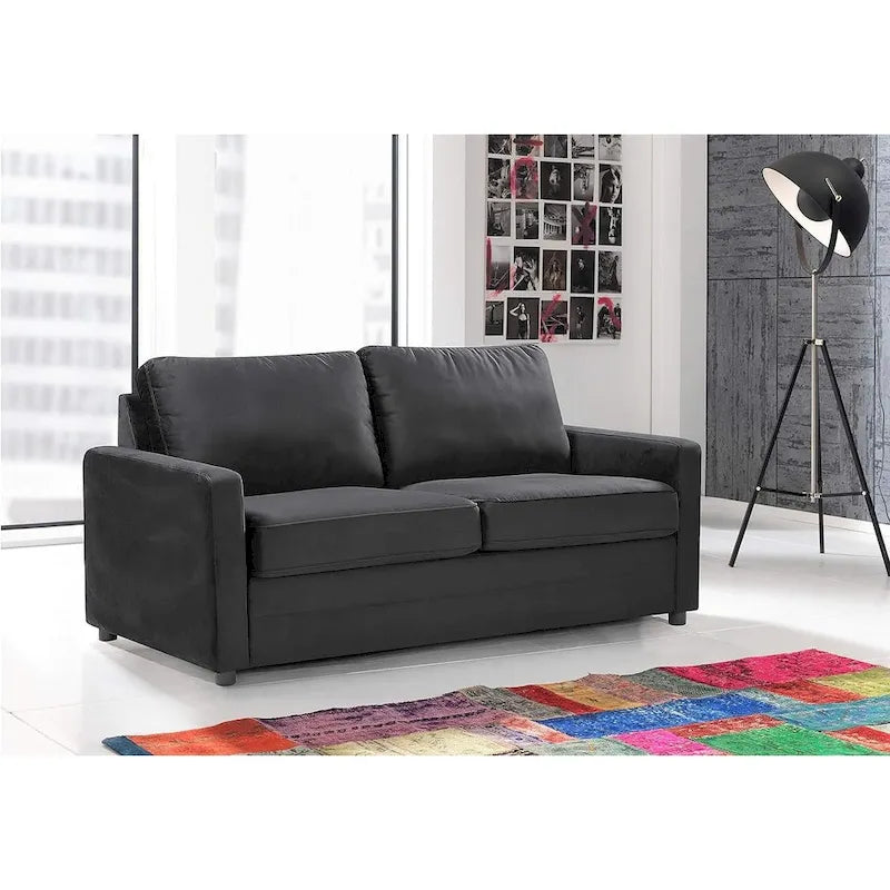 US Pride Furniture Knightsville Divano Letto 70 pollici in Velluto con Braccioli Quadrati