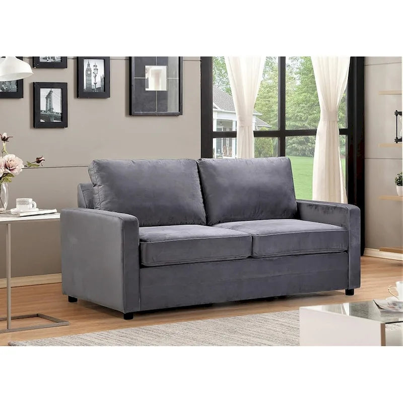 US Pride Furniture Knightsville Divano Letto 70 pollici in Velluto con Braccioli Quadrati