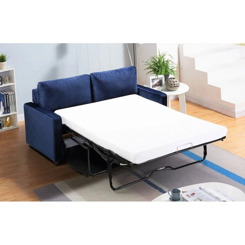 US Pride Furniture Knightsville Divano Letto 70 pollici in Velluto con Braccioli Quadrati