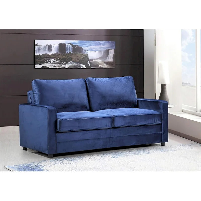 US Pride Furniture Knightsville Divano Letto 70 pollici in Velluto con Braccioli Quadrati