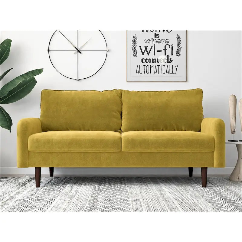 Divano Devaney Velvet 71.6 con braccioli rotondi