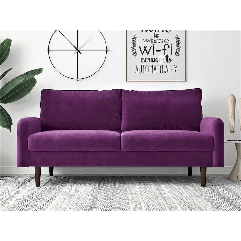 Divano Devaney Velvet 71.6 con braccioli rotondi