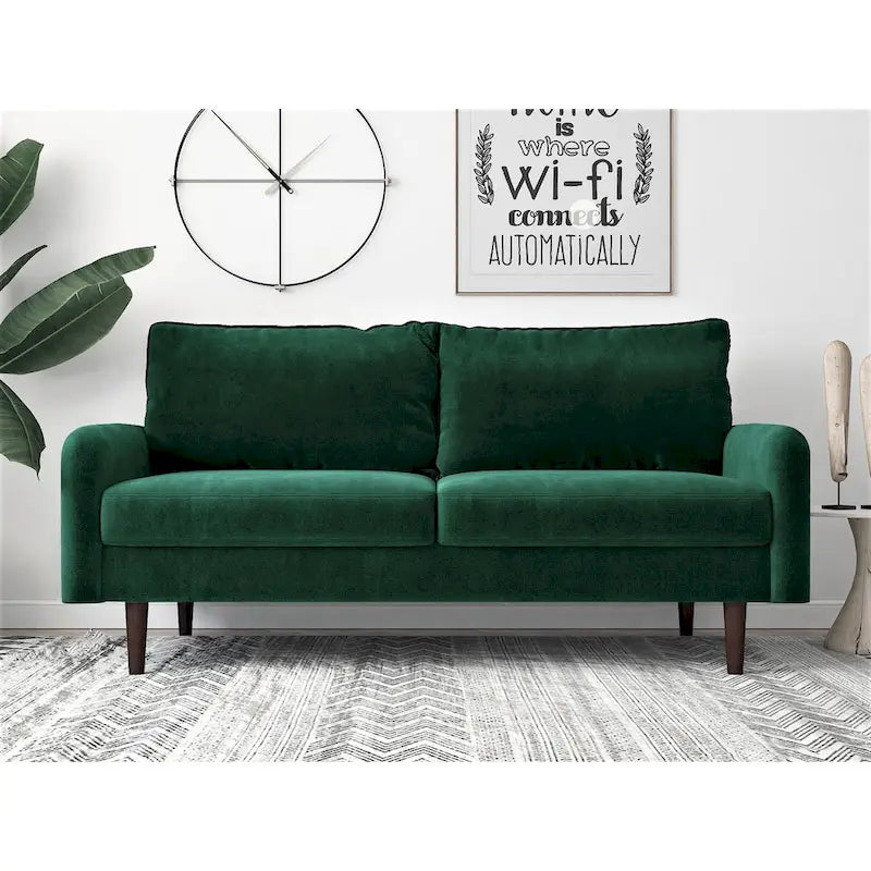 Divano Devaney Velvet 71.6 con braccioli rotondi