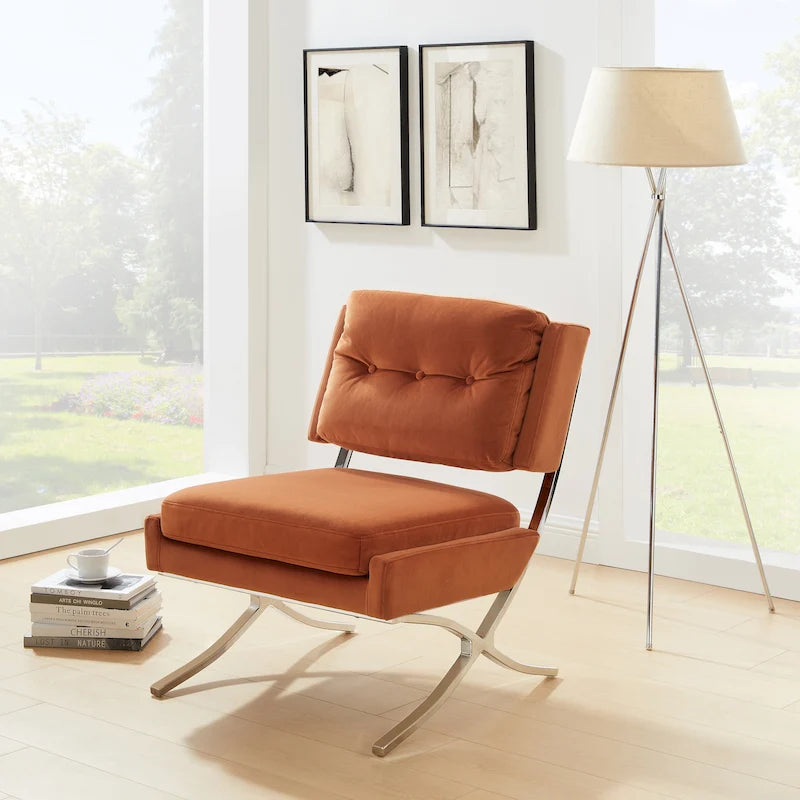 Poltrona senza braccioli Art Leon moderna e confortevole in velluto