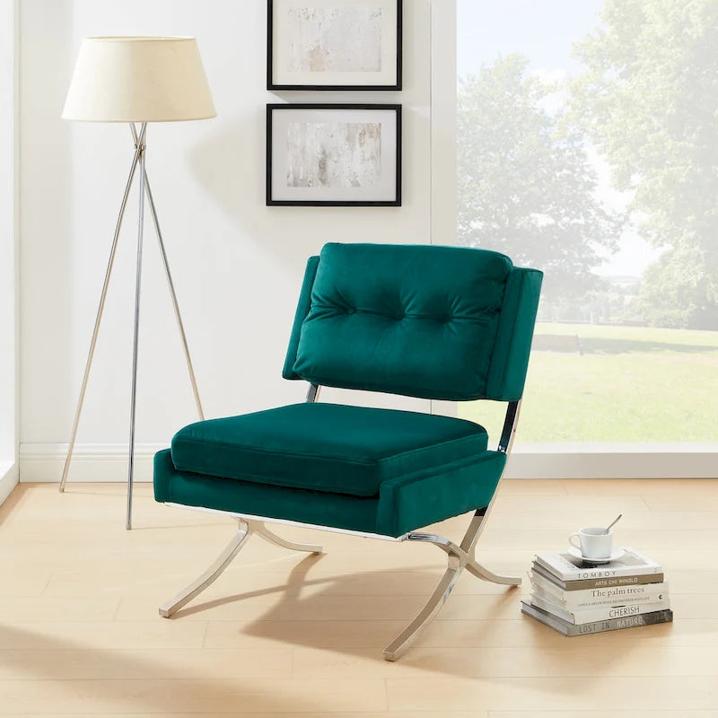 Poltrona senza braccioli Art Leon moderna e confortevole in velluto