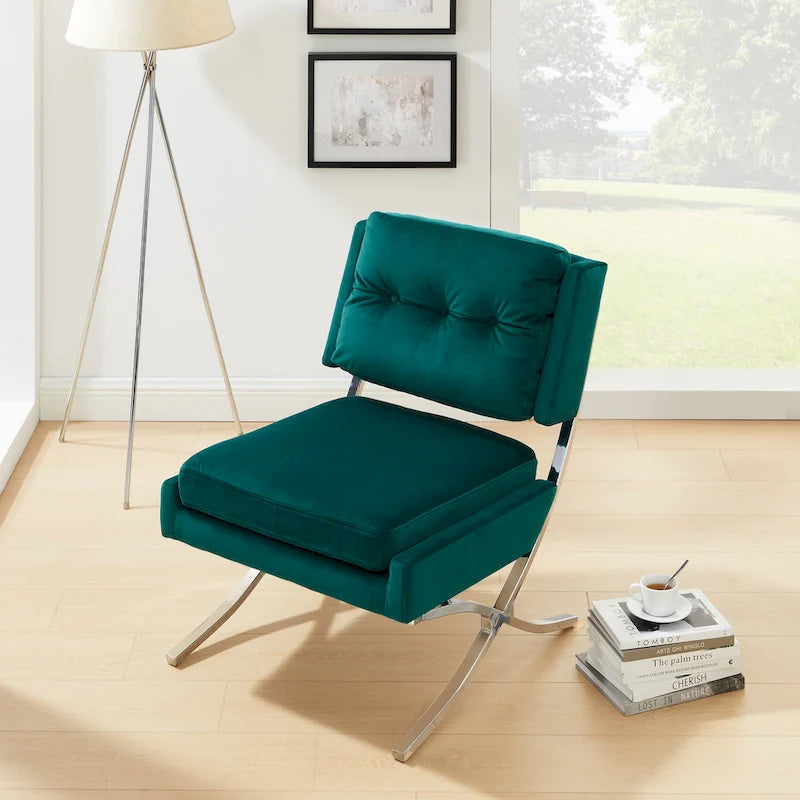 Poltrona senza braccioli Art Leon moderna e confortevole in velluto