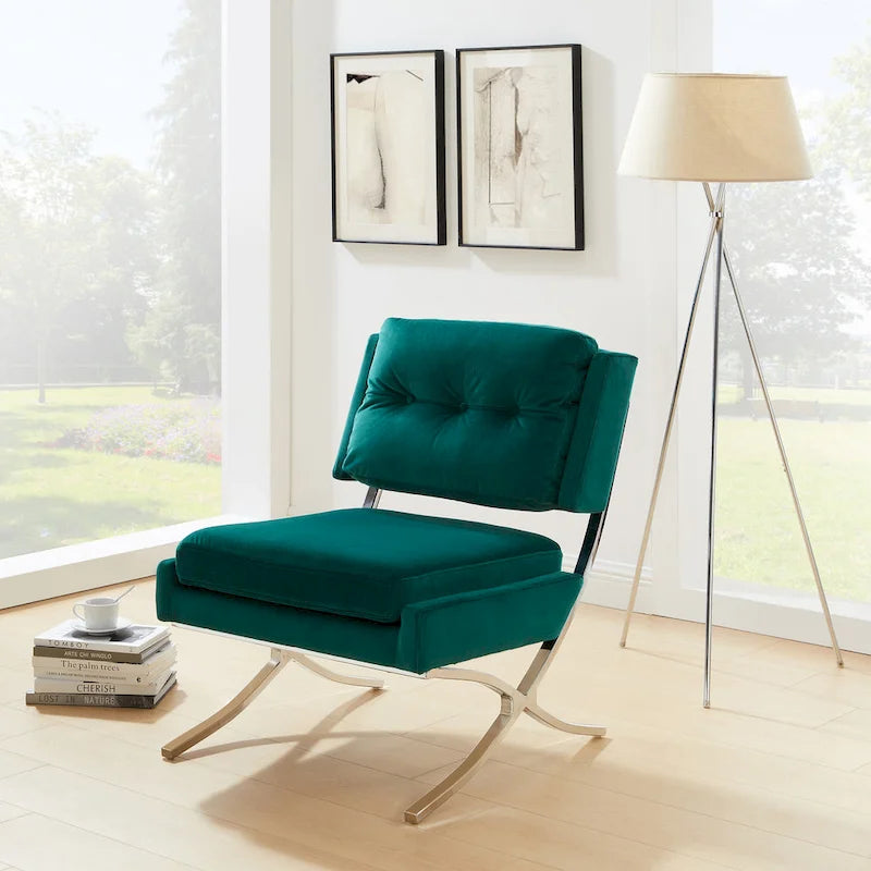 Poltrona senza braccioli Art Leon moderna e confortevole in velluto