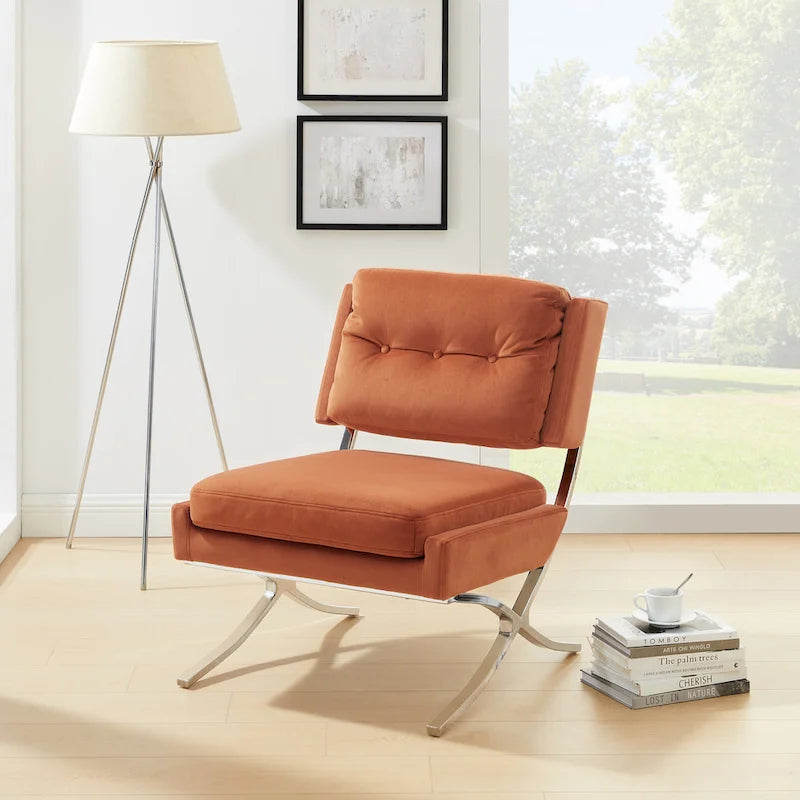 Poltrona senza braccioli Art Leon moderna e confortevole in velluto