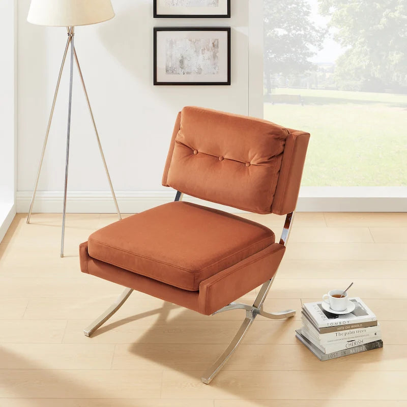Poltrona senza braccioli Art Leon moderna e confortevole in velluto