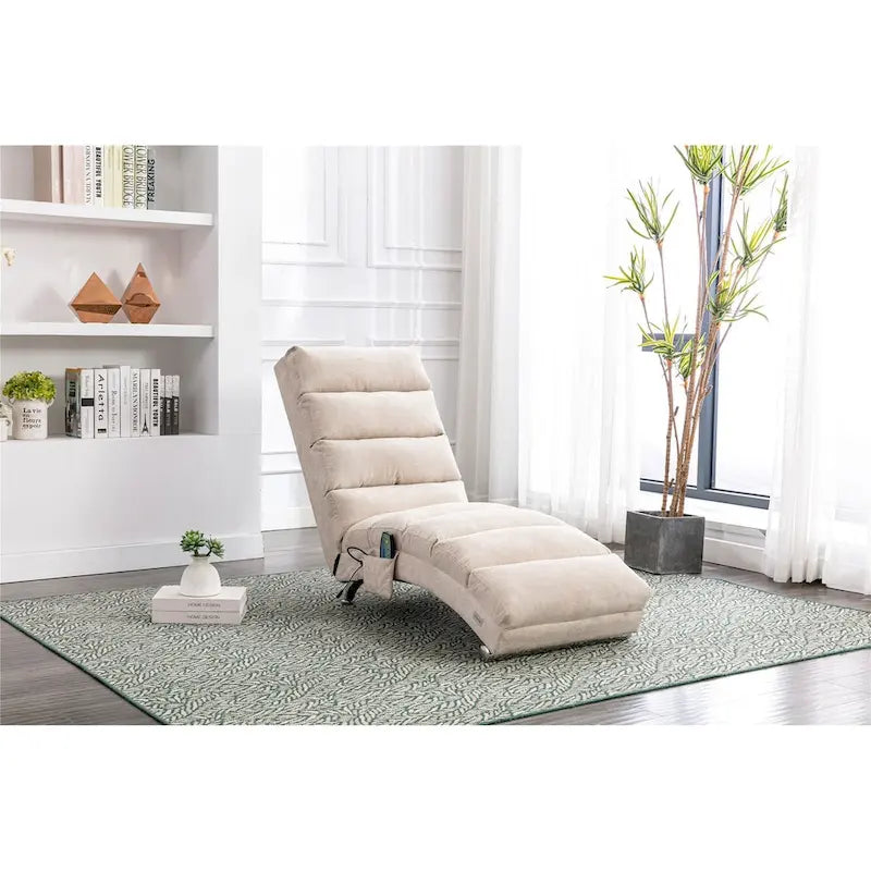Chaise longue in lino per interni